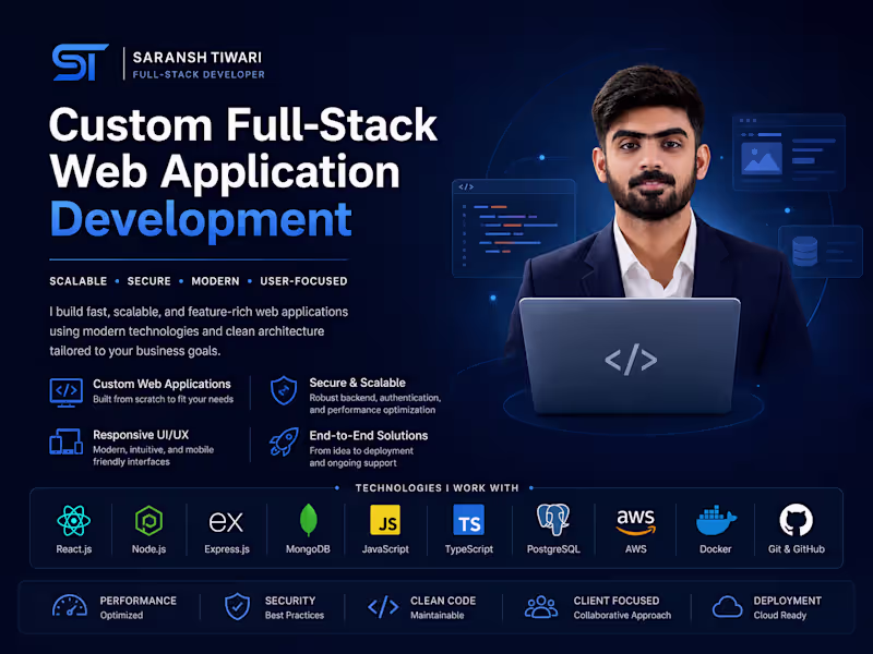 Cover image for Custom Full-Stack Web Application Development