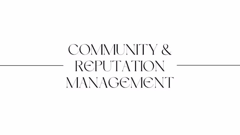 Cover image for Community & Reputation Management
