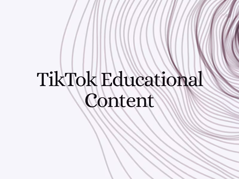Cover image for Educational Content Creation | Personal TikTok Account