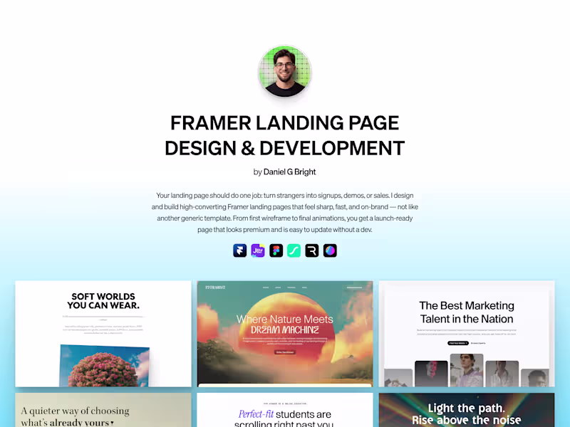 Cover image for Framer Landing Page — Design + Build