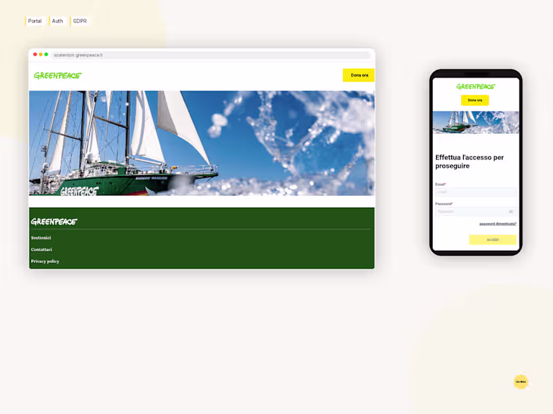 Cover image for Secure supporters area for Greenpeace Italia donors