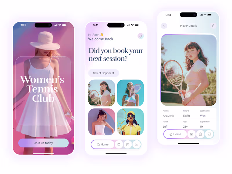 Cover image for Women's Tennis Club, Mobile App