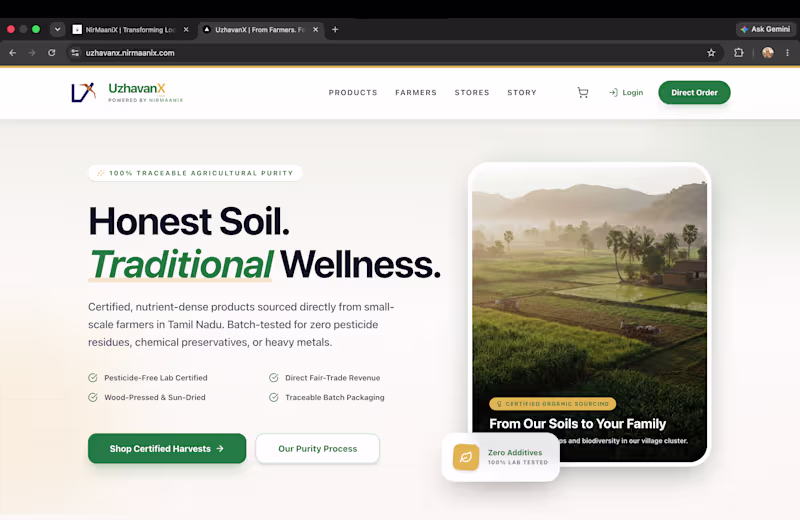 Cover image for Website for Company UzhavanX