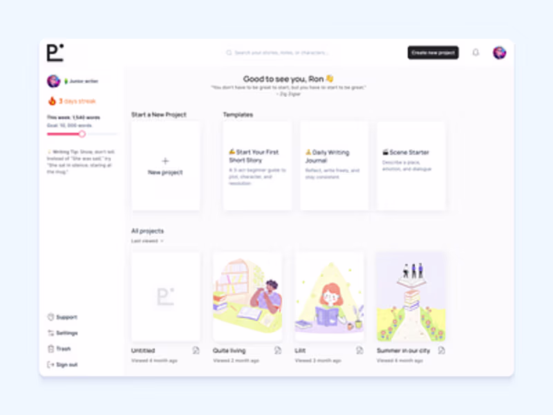 Cover image for SaaS Dashboard for writers