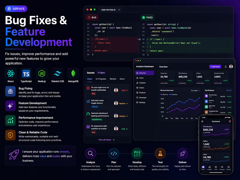 Cover image for Bug Fixes & Feature Development