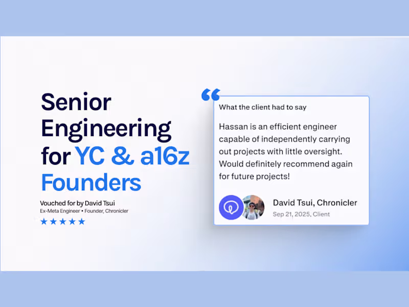 Cover image for Senior engineering for Funded Founders