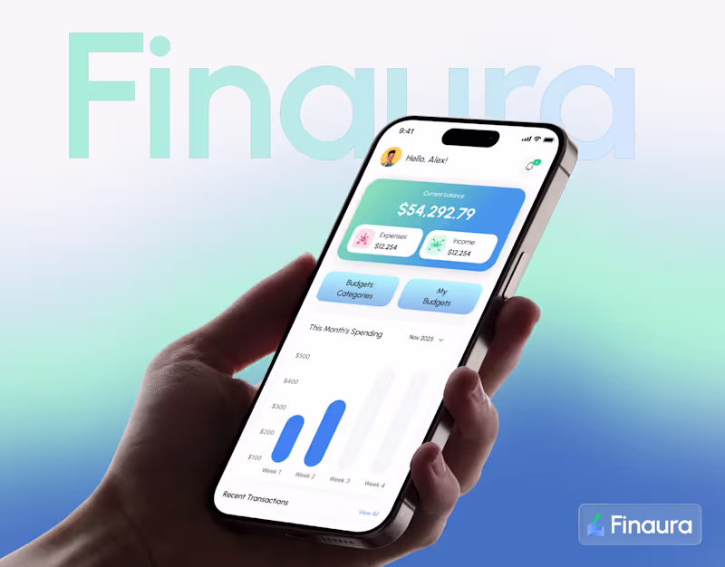 Cover image for Finaura | Personal Finance & Budgeting App UI Design