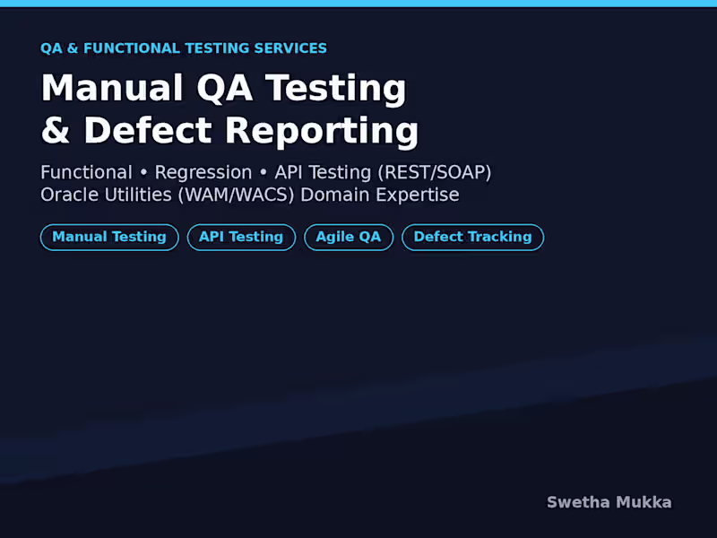 Cover image for QA Testing & Functional Analysis for Enterprise Apps