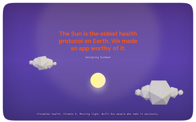 Cover image for SunSeek — Sunlight Tracker Mobile App Design for iOS
