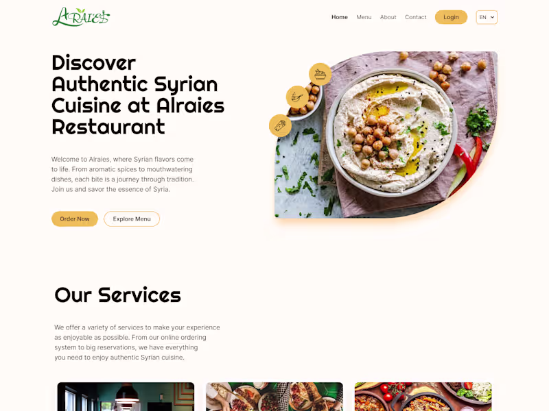 Cover image for Alraies Restaurant Website
