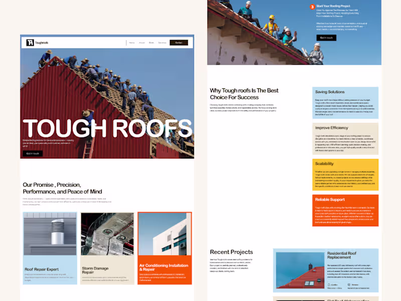 Cover image for Tough Roofs — Website Redesign That Builds Trust