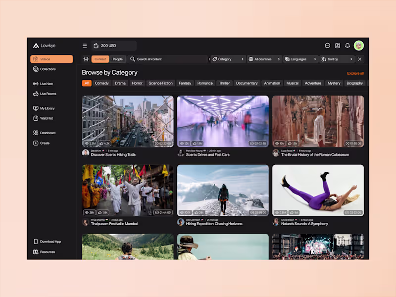 Cover image for Lowkye - 400+ Screen Creator Monetization Platform Design
