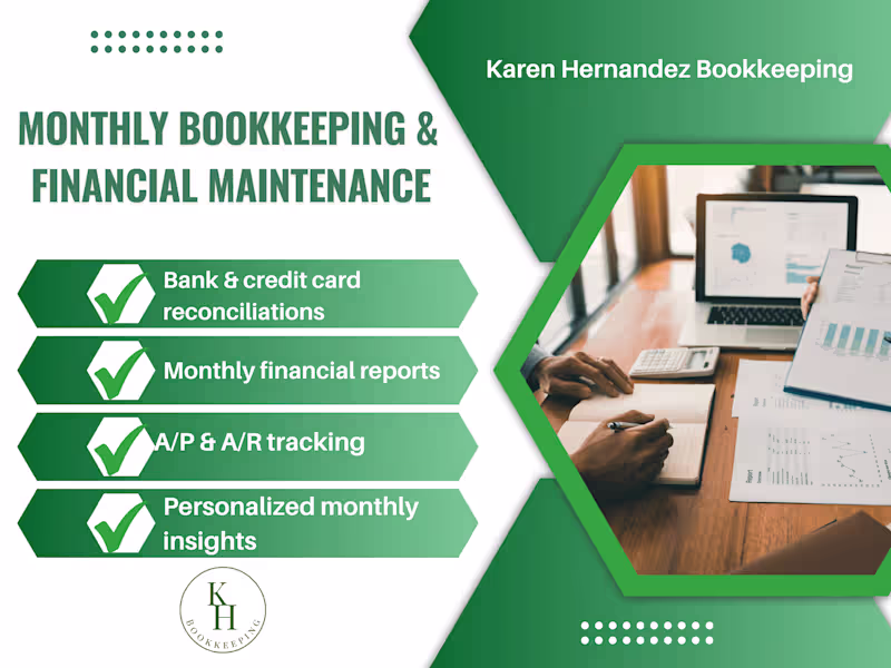 Cover image for Monthly Bookkeeping & Financial Maintenance