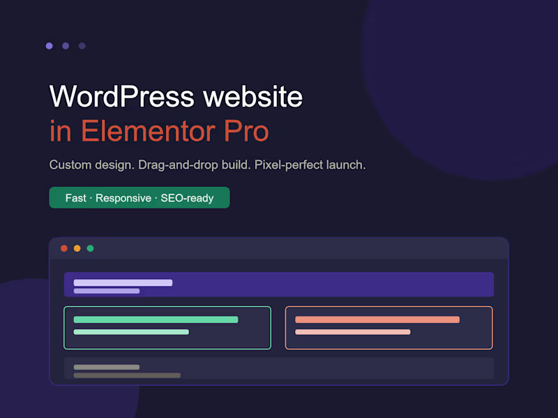 Cover image for WordPress Website in Elementor Pro