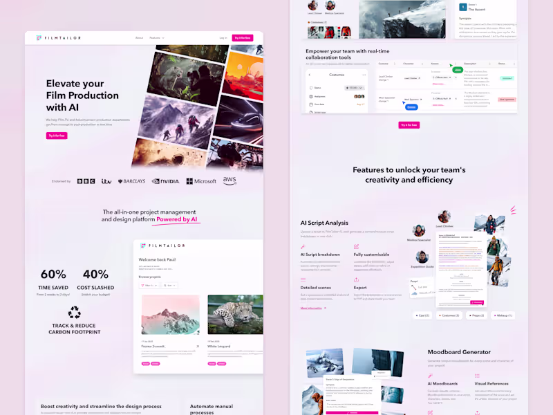 Cover image for Website build for FilmTailor AI