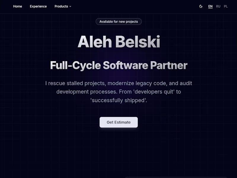 Cover image for Aleh Belski | Full-Cycle Software Partner
