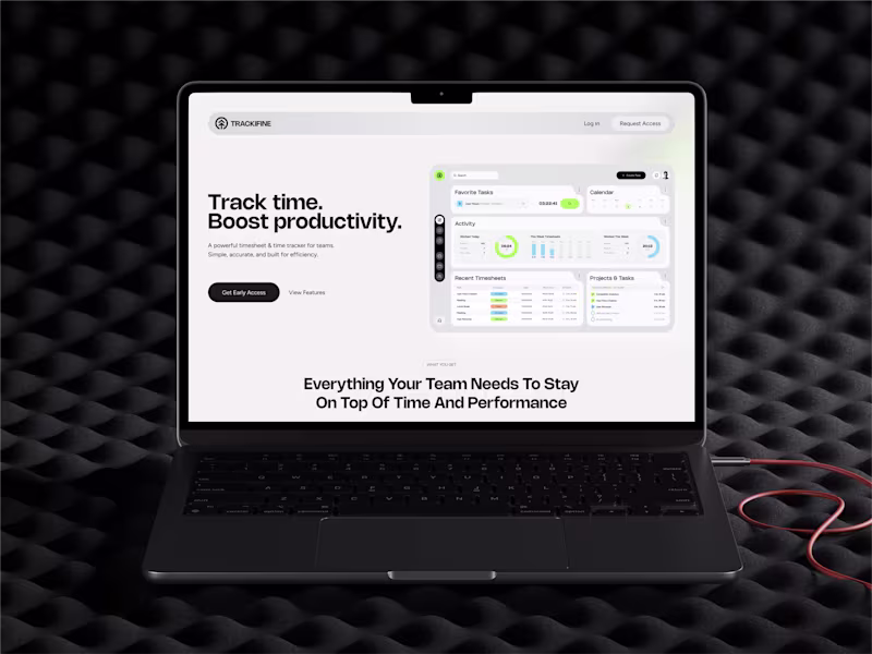 Cover image for Website Design — Time Tracker for Teams | Web App | SaaS