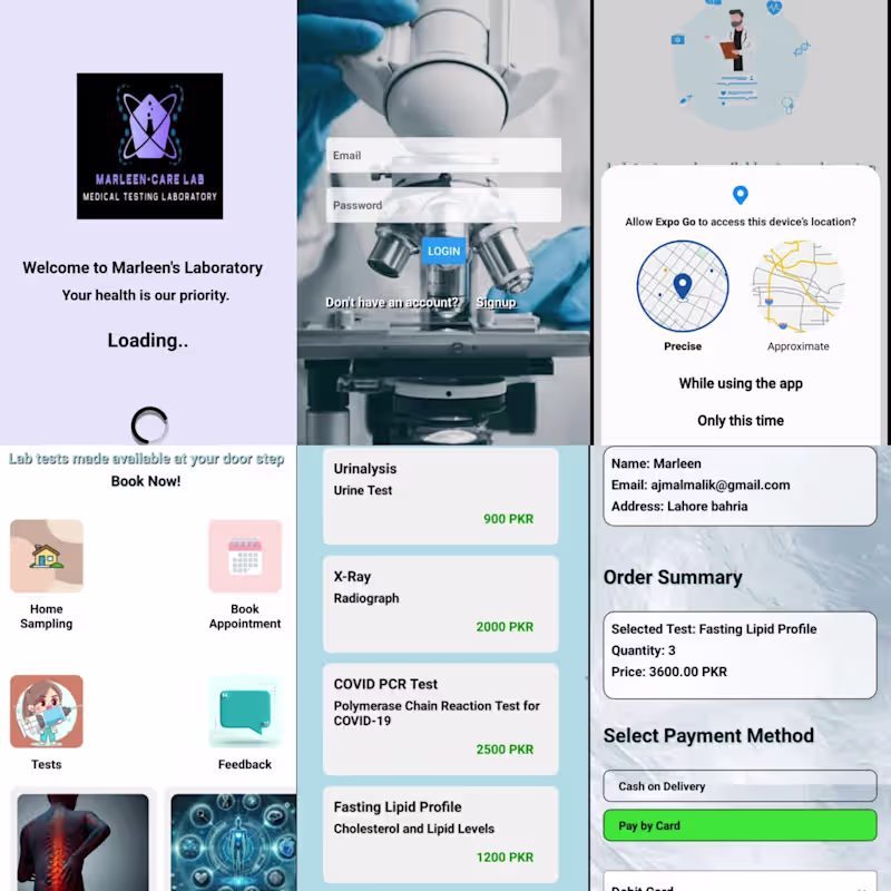 Cover image for Medical Laboratory Booking App 
A