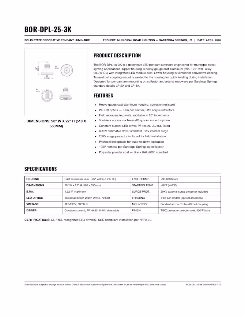 Cover image for Technical Datasheet Design for Lighting Products