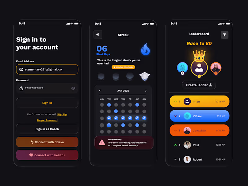 Cover image for Gamified Fitness app WIP in Figma