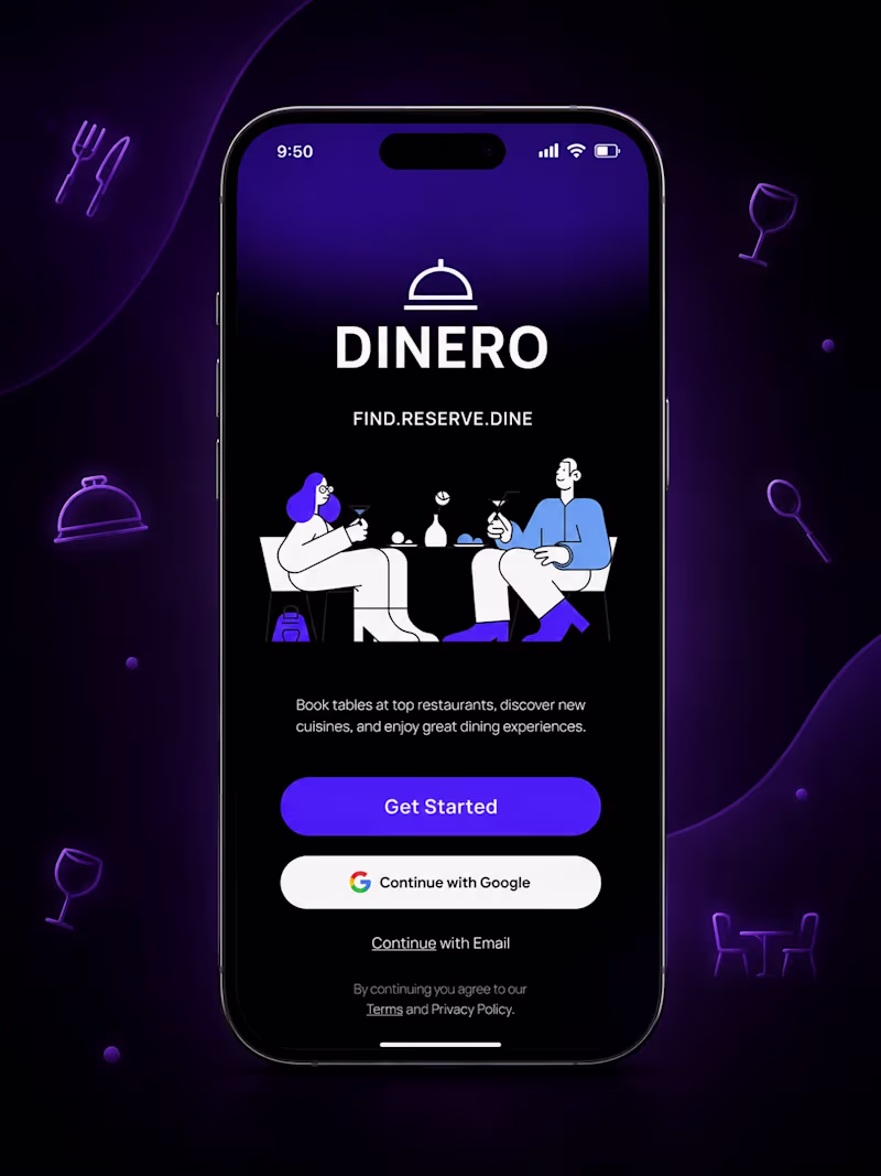 Cover image for Dinero — Restaurant Booking App