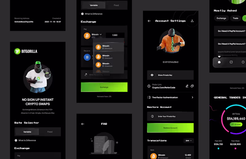 Cover image for UI/UX Design | Bitgorilla Application and Website Design