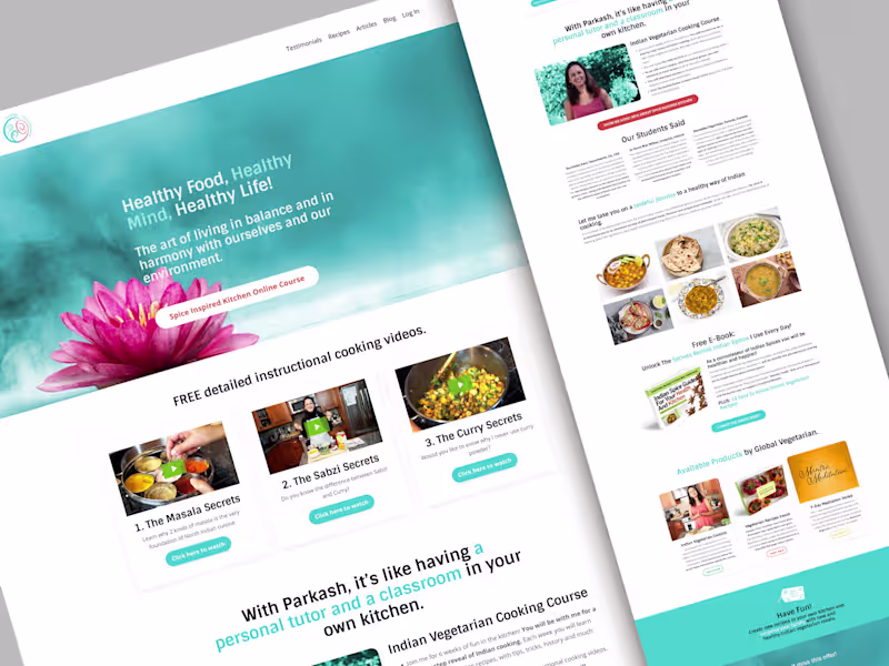 Cover image for Kajabi Course Build: Global Vegetarian Cooking Program