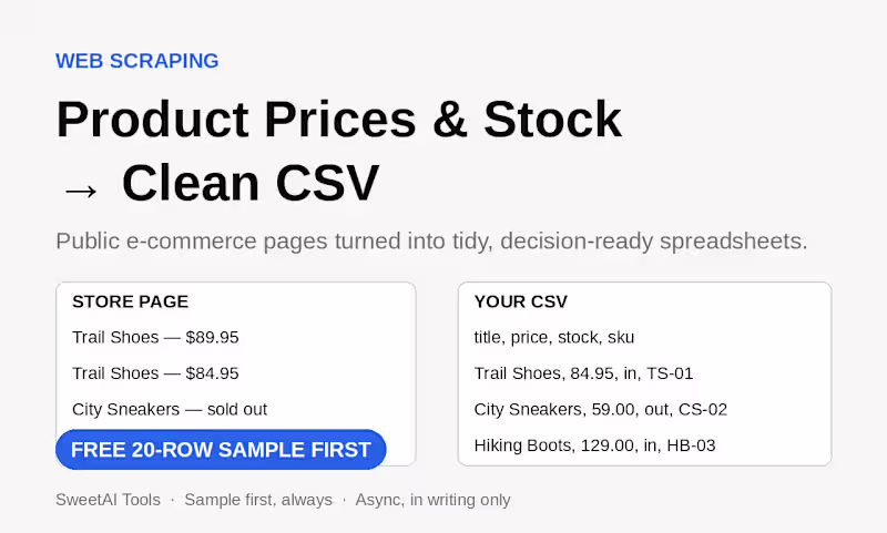 Cover image for E-commerce Price & Stock Scraping