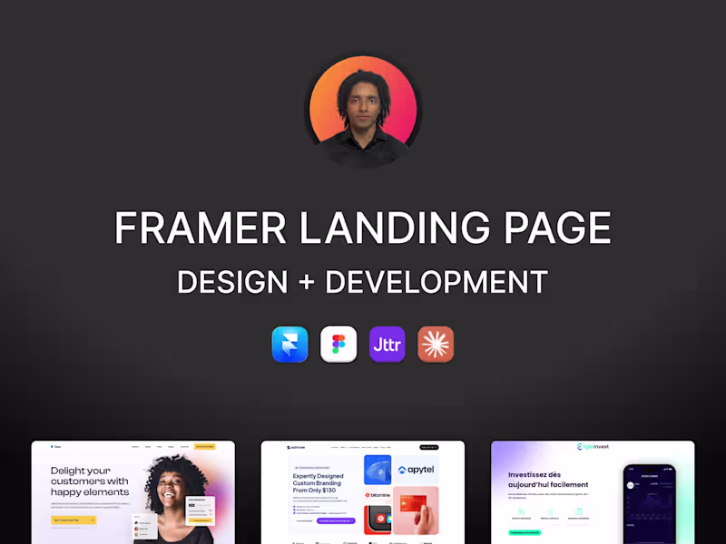 Cover image for Framer • Landing Page (Design + Development)