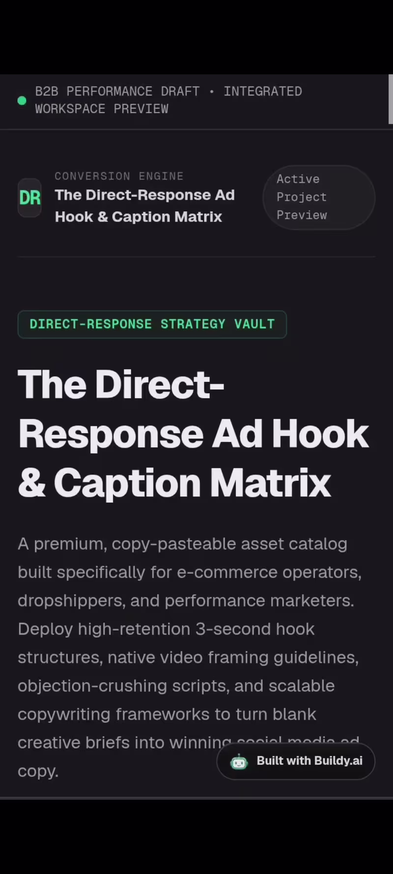Cover image for Direct Response Ad Copy System for E-Commerce