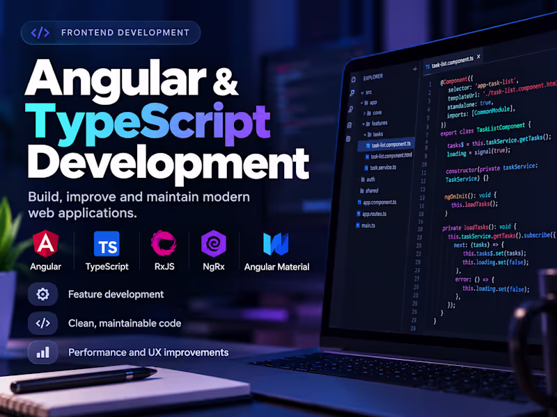 Cover image for I will build or improve an Angular feature in TypeScript