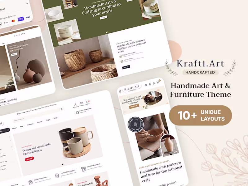 Cover image for KraftiArt - Furniture, Art & Crafts - eCommerce Theme