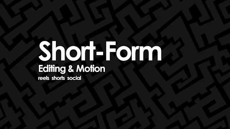 Cover image for Custom Short-Form Video Editing & Motion