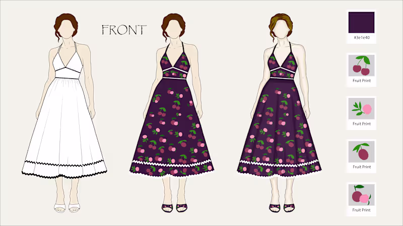 Cover image for Fruit Print Halter Dress —