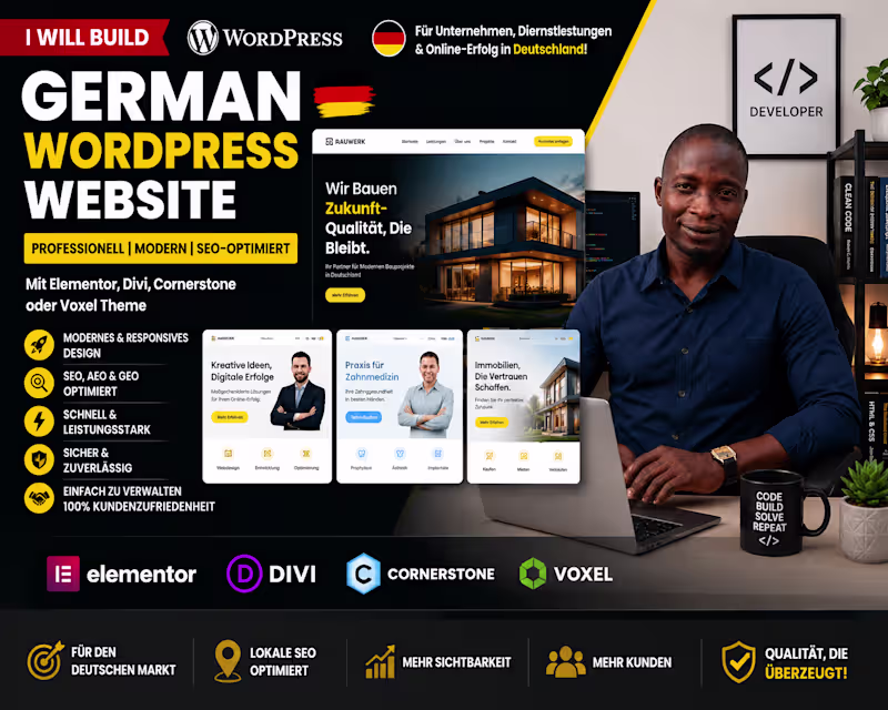 Cover image for I Build German WordPress Websites Using Elementor and Divi