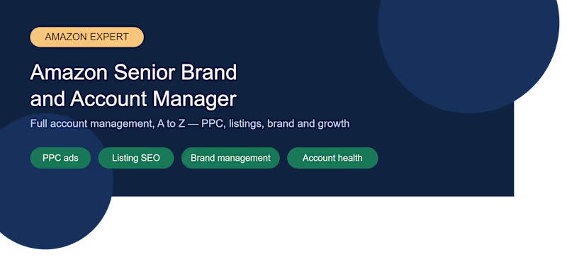 Cover image for Amazon Brand & Account Manager | PPC, Listings, Brand Growth