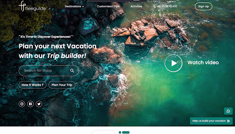 Cover image for A tours and travels website