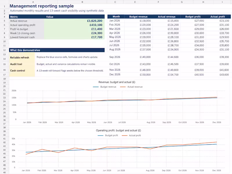 Cover image for Excel or CSV Reporting Check — One File