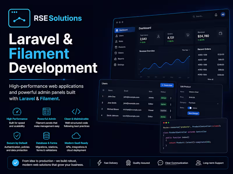 Cover image for Laravel & Filament Development