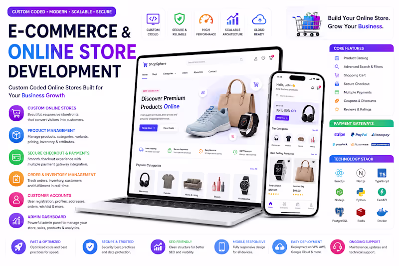 Cover image for E-Commerce & Online Store Development