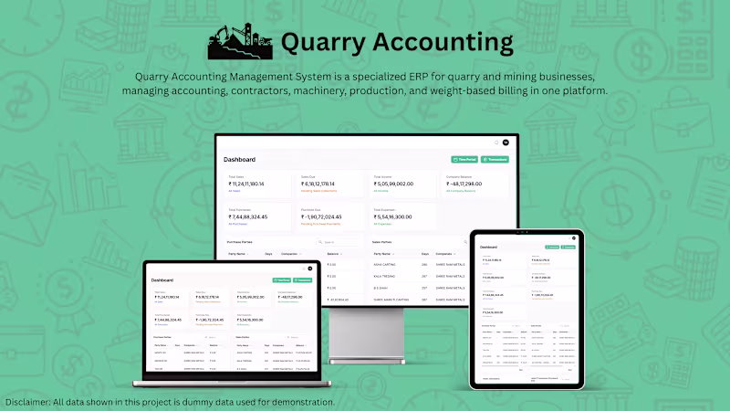 Cover image for Quarry Accounting Management System is
