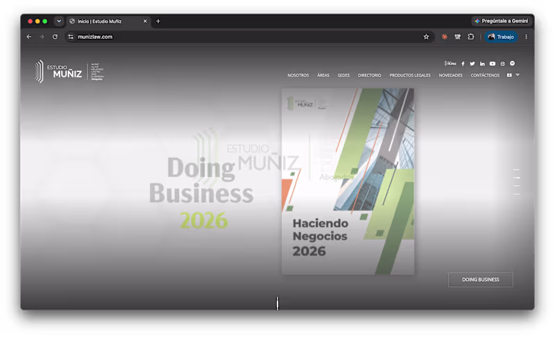 Cover image for Estudio Muñiz: Legal Corporate Web
