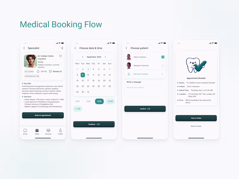 Cover image for Medical Booking Flow
A streamlined appointment
