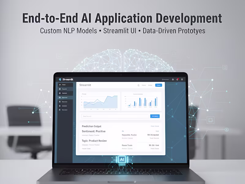 Cover image for Custom End-to-End AI Application Development (Streamlit UI).