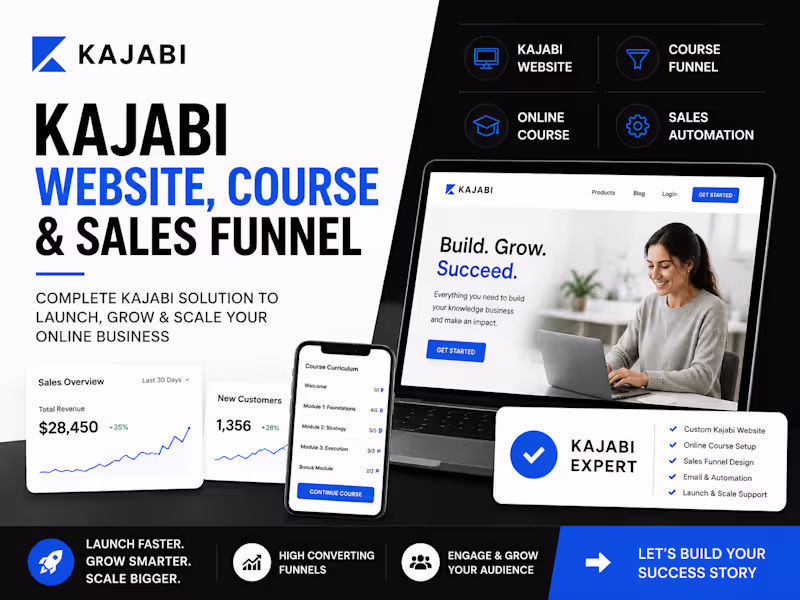 Cover image for Kajabi Website Designer | Kajabi Course Builder & Landing Page 