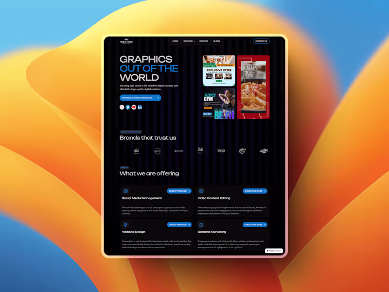 Cover image for Template Customization for Vizzle Media - Framer Expert | UI/UX