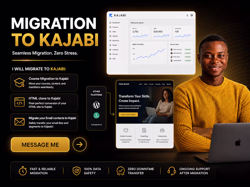 Cover image for Migrate Your Website & Courses to Kajabi
