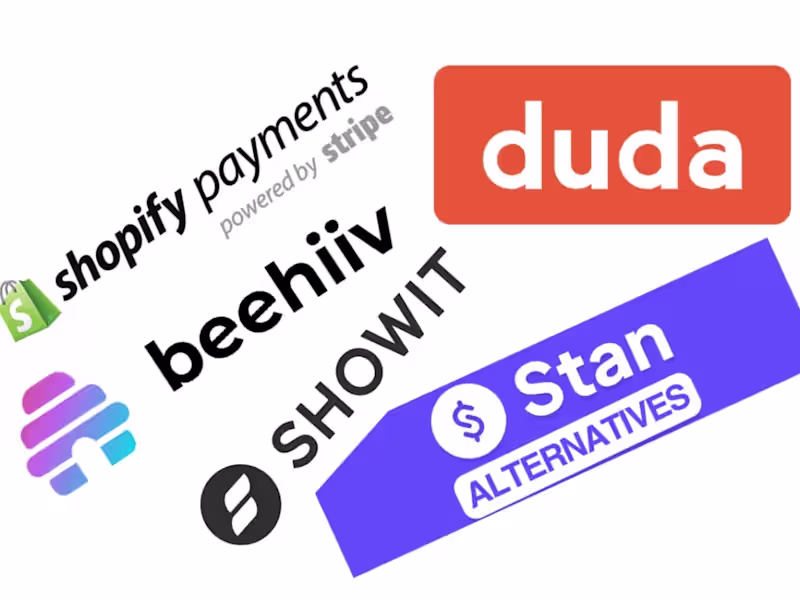 Cover image for Duda Website, Showit Website, Stan or Shopify Store, Beehiiv New