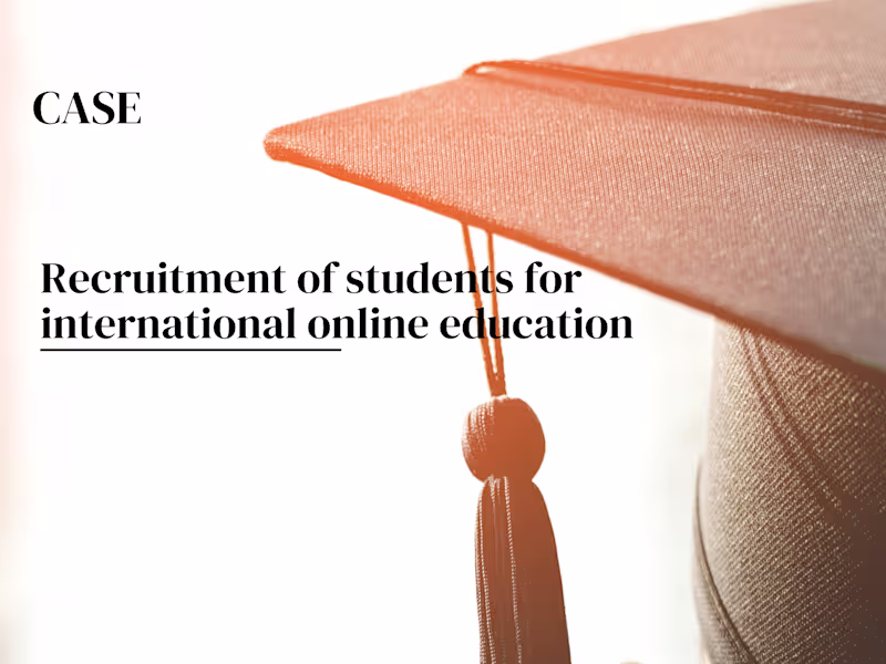 Cover image for Case: Recruitment of students for international online education