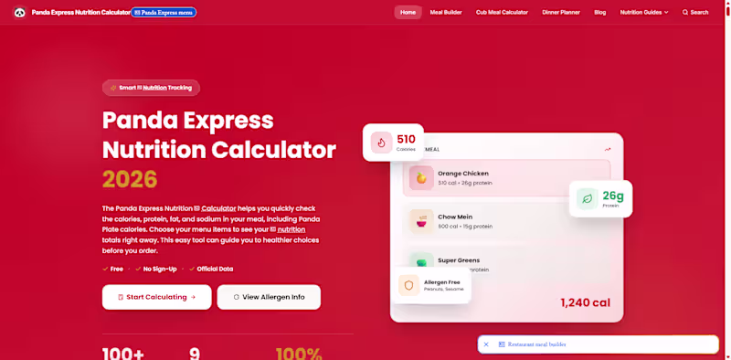 Cover image for Panda Express Nutrition Calculator
Panda Express